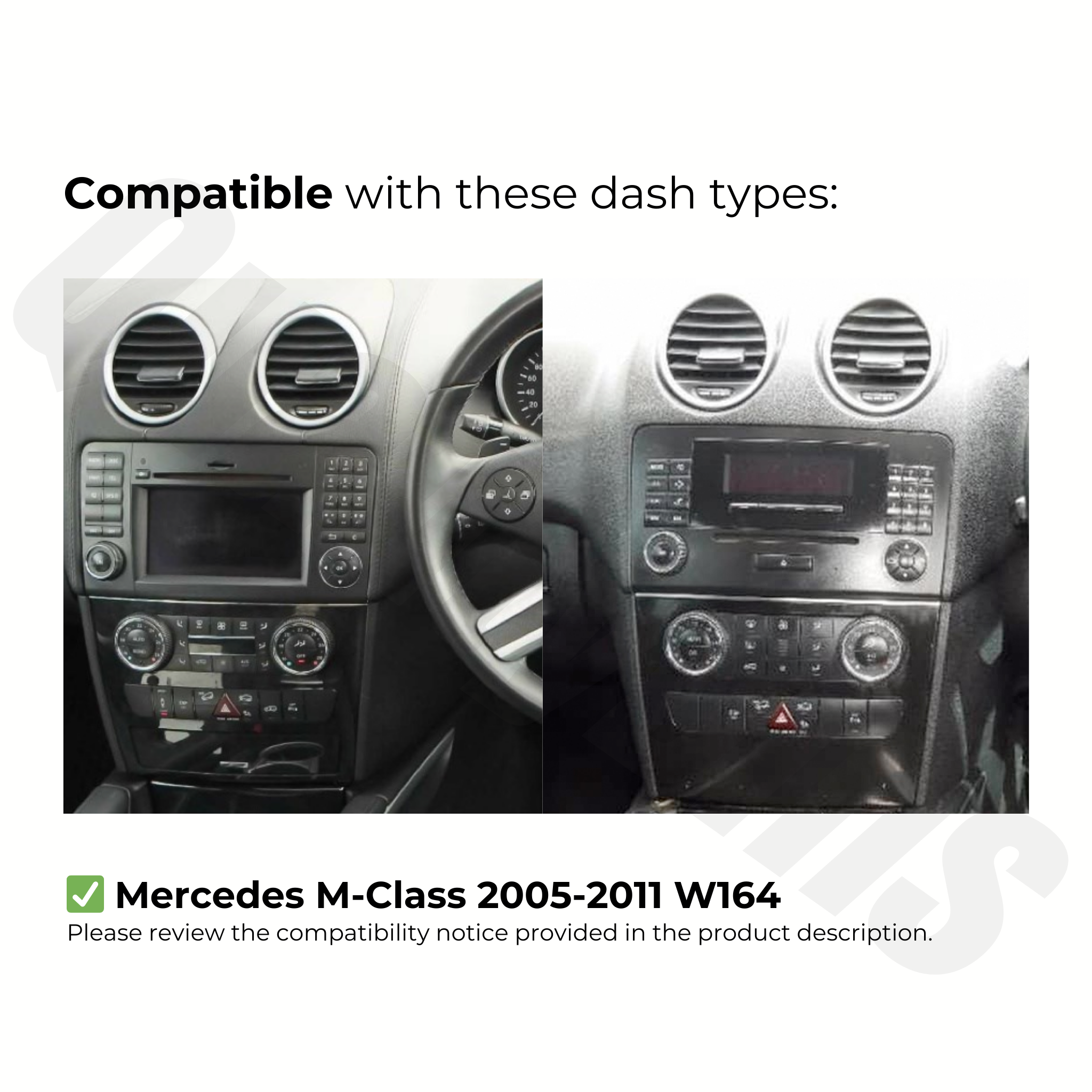 Mercedes M-Class 2005-2011 (W164) | Apple CarPlay & Android Auto Head Unit Upgrade Kit