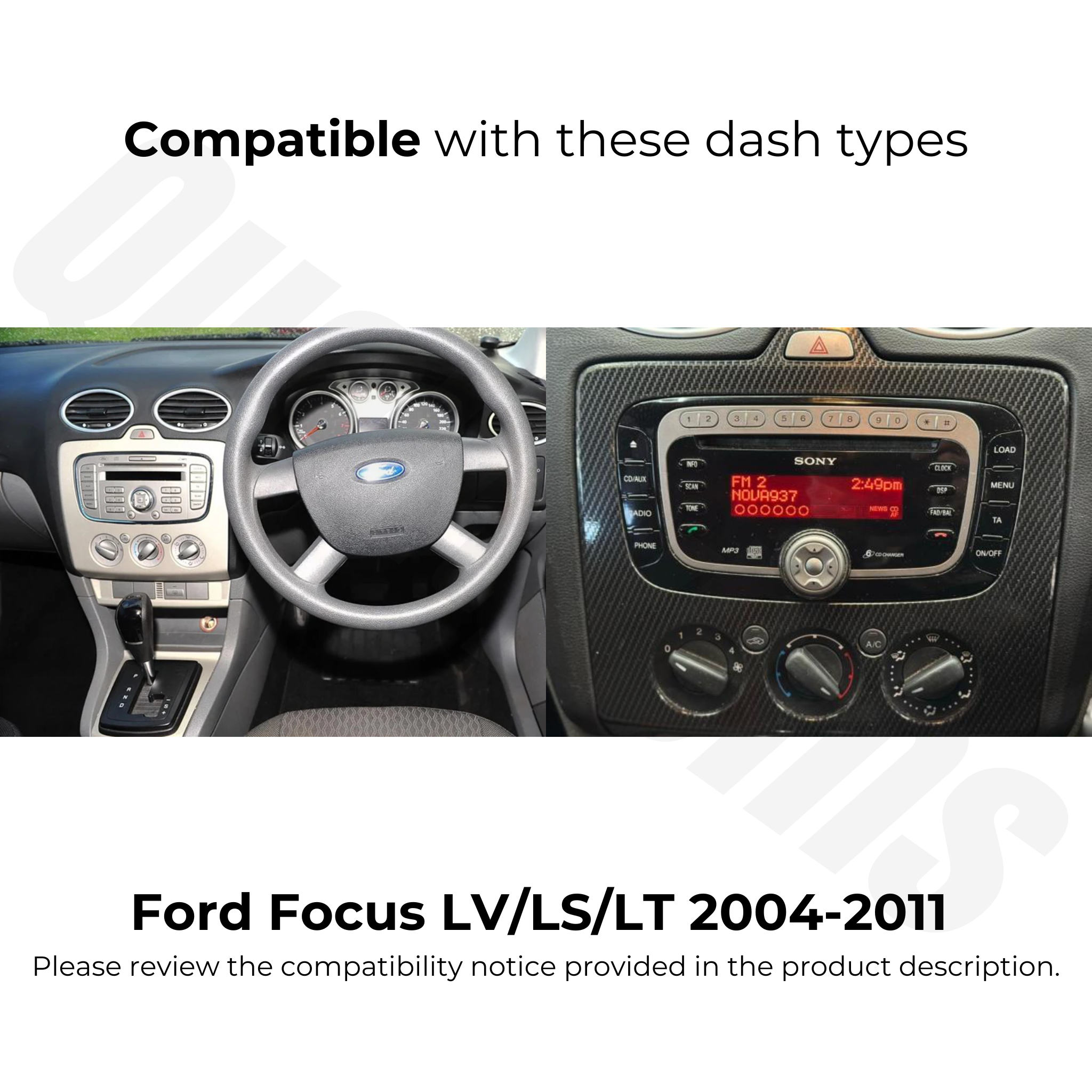 Ford Focus LV/LS/LT 2004-2011 | Apple CarPlay & Android Auto Head Unit Upgrade Kit | (7" Variant)