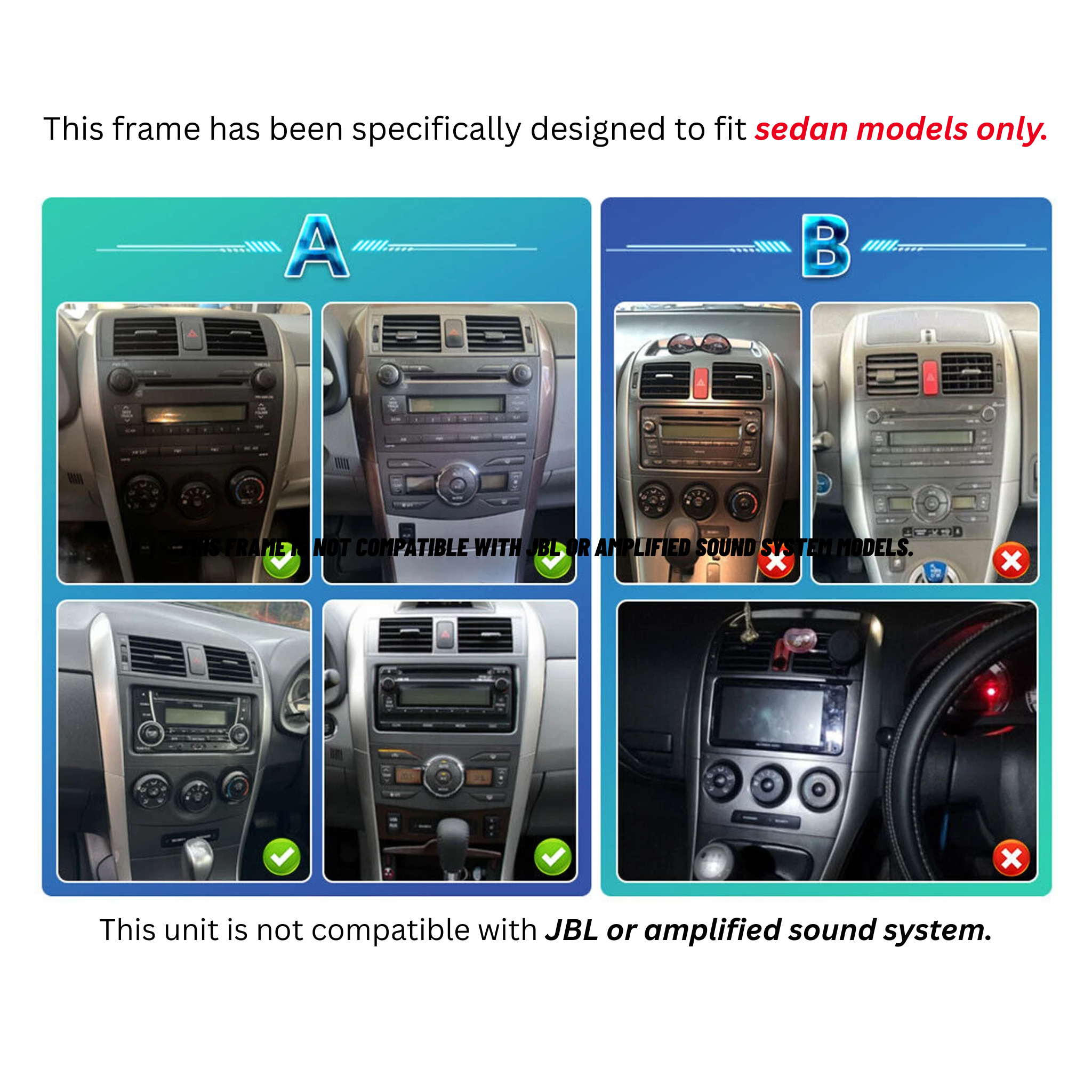 Toyota Corolla Sedan 2007-2011 Apple CarPlay/Android Auto Plug & Plug Upgrade Kit