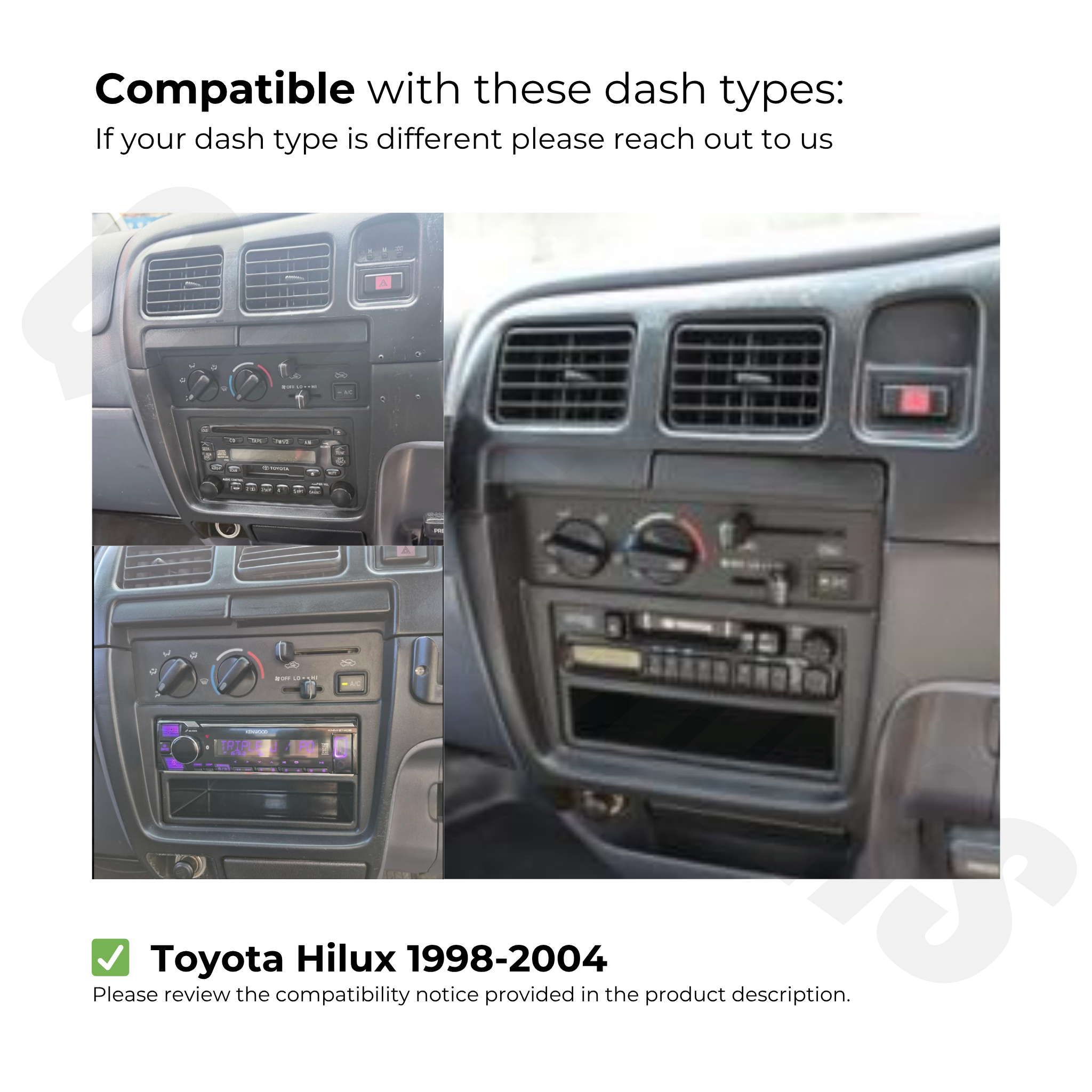 Toyota Hilux 1998-2004 | Apple CarPlay & Android Auto Head Unit Upgrade Kit