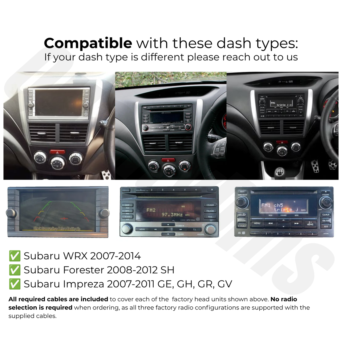Subaru WRX / Forester / Impreza 2007–2014 | Apple CarPlay & Android Auto Head Unit Upgrade Kit
