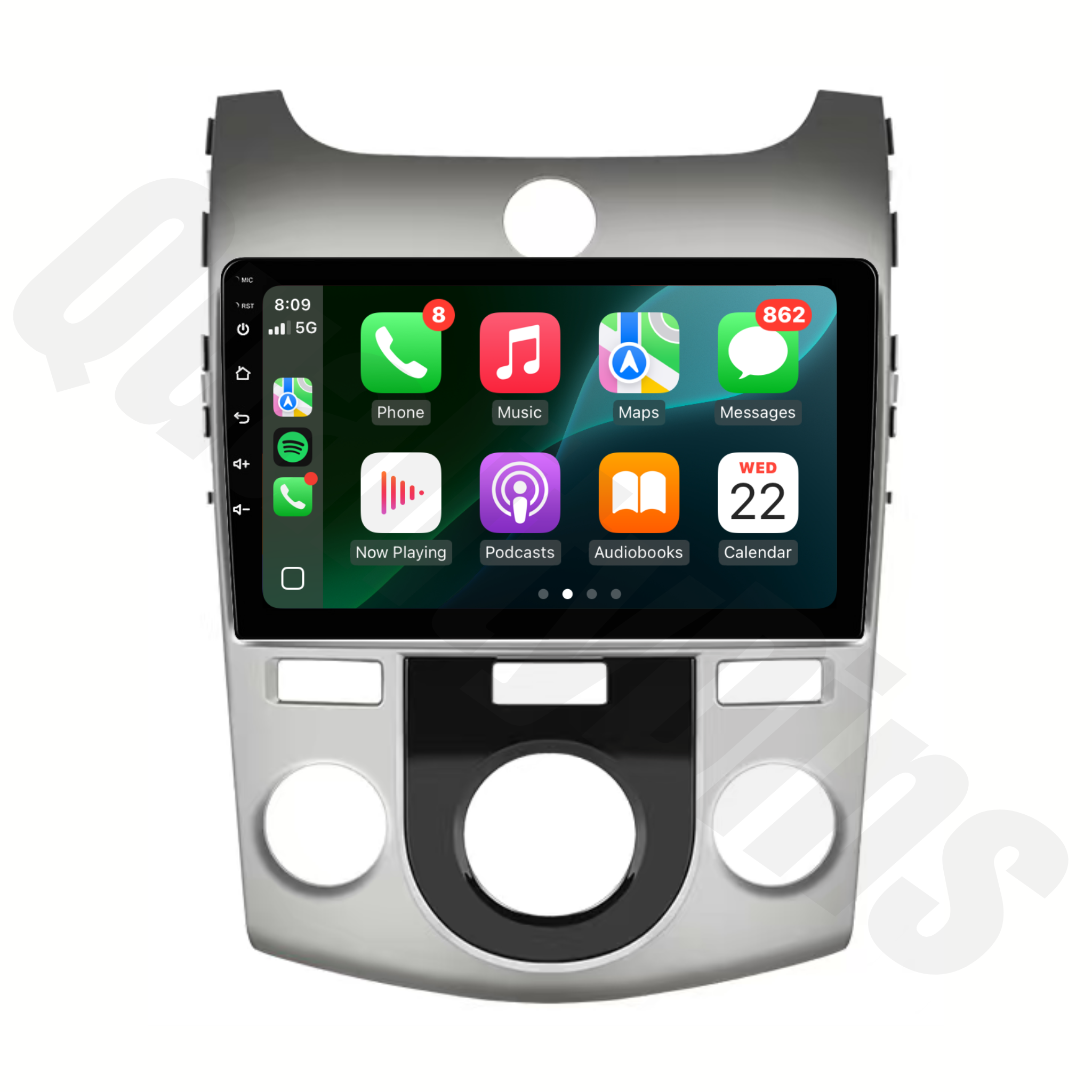 Kia Cerato 2009-2013 | Apple CarPlay & Android Auto Head Unit Upgrade Kit | Manual A/C Knobs