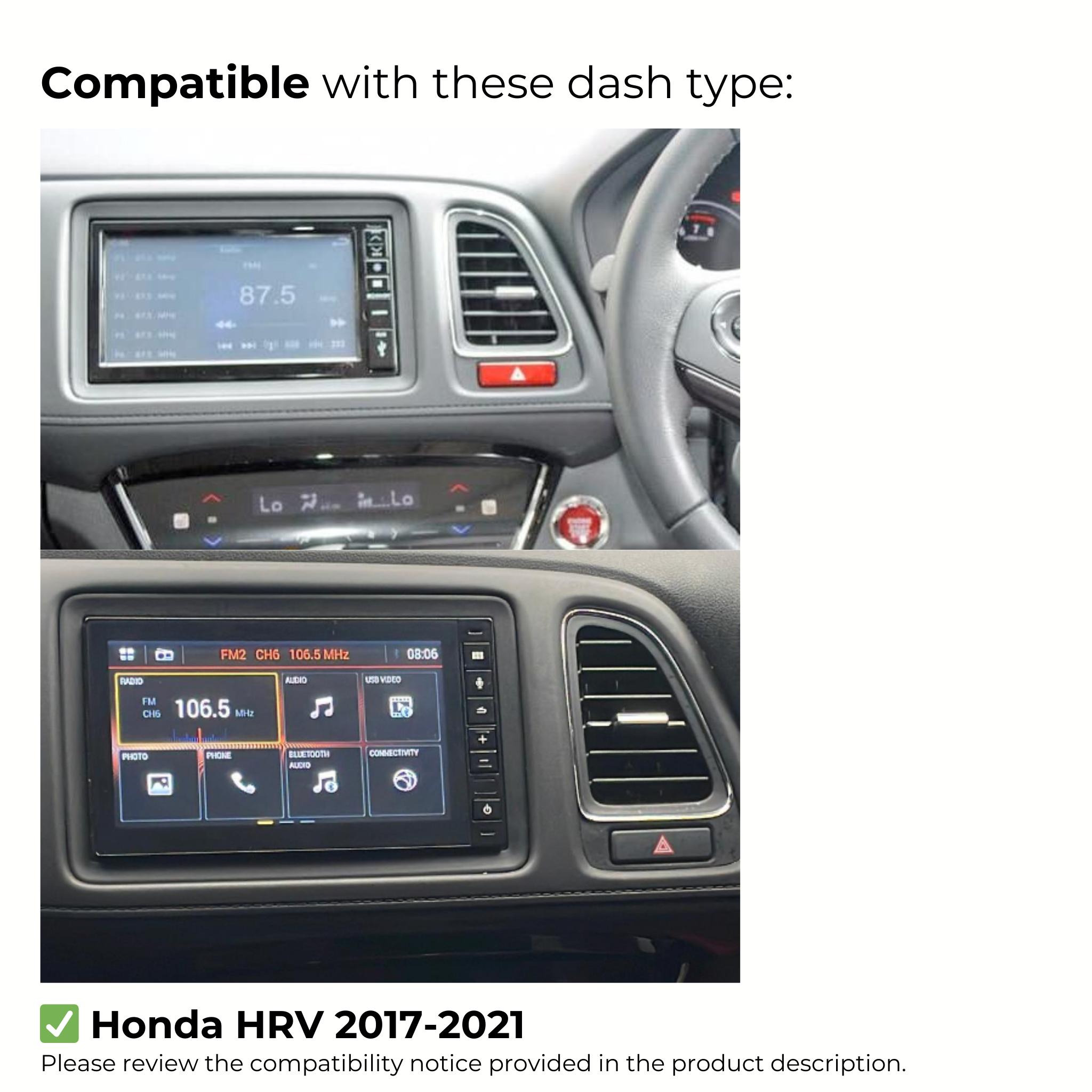 Honda HRV 2016-2021 | Apple CarPlay & Android Auto Head Unit Upgrade Kit