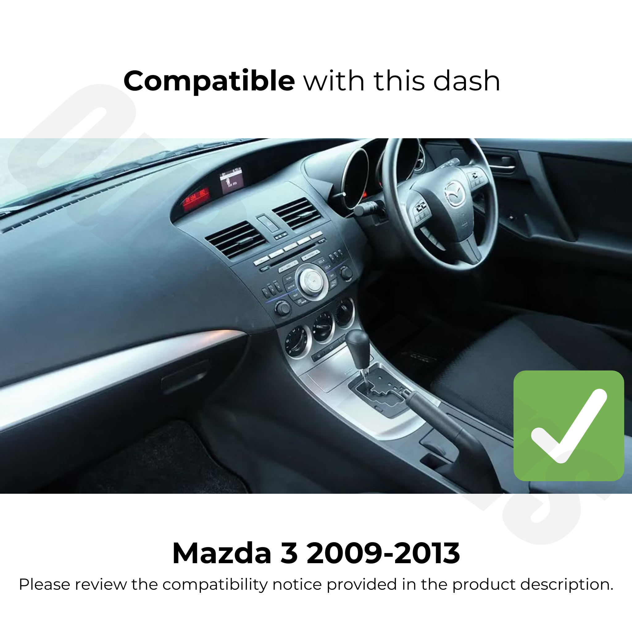 Mazda 3 BL Series 2009–2013 | Apple CarPlay & Android Auto Head Unit Upgrade Kit | Fits Late Dash (See Photo)