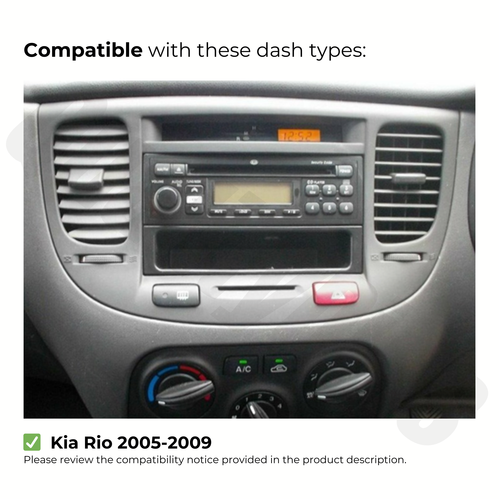 Kia Rio 2005-2009 | Apple CarPlay & Android Auto Head Unit Upgrade Kit