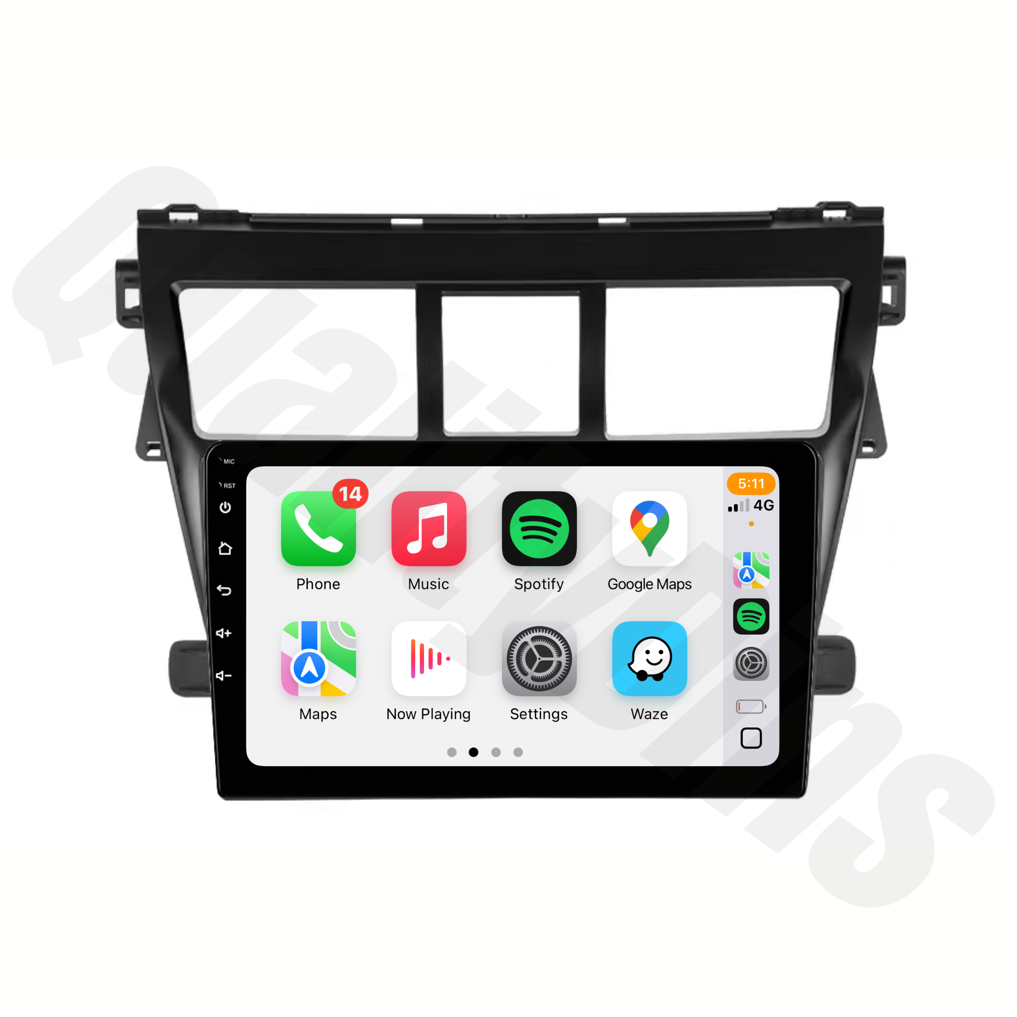Toyota Yaris (Sedan) 2005-2011 | Apple CarPlay & Android Auto Head Unit Upgrade Kit