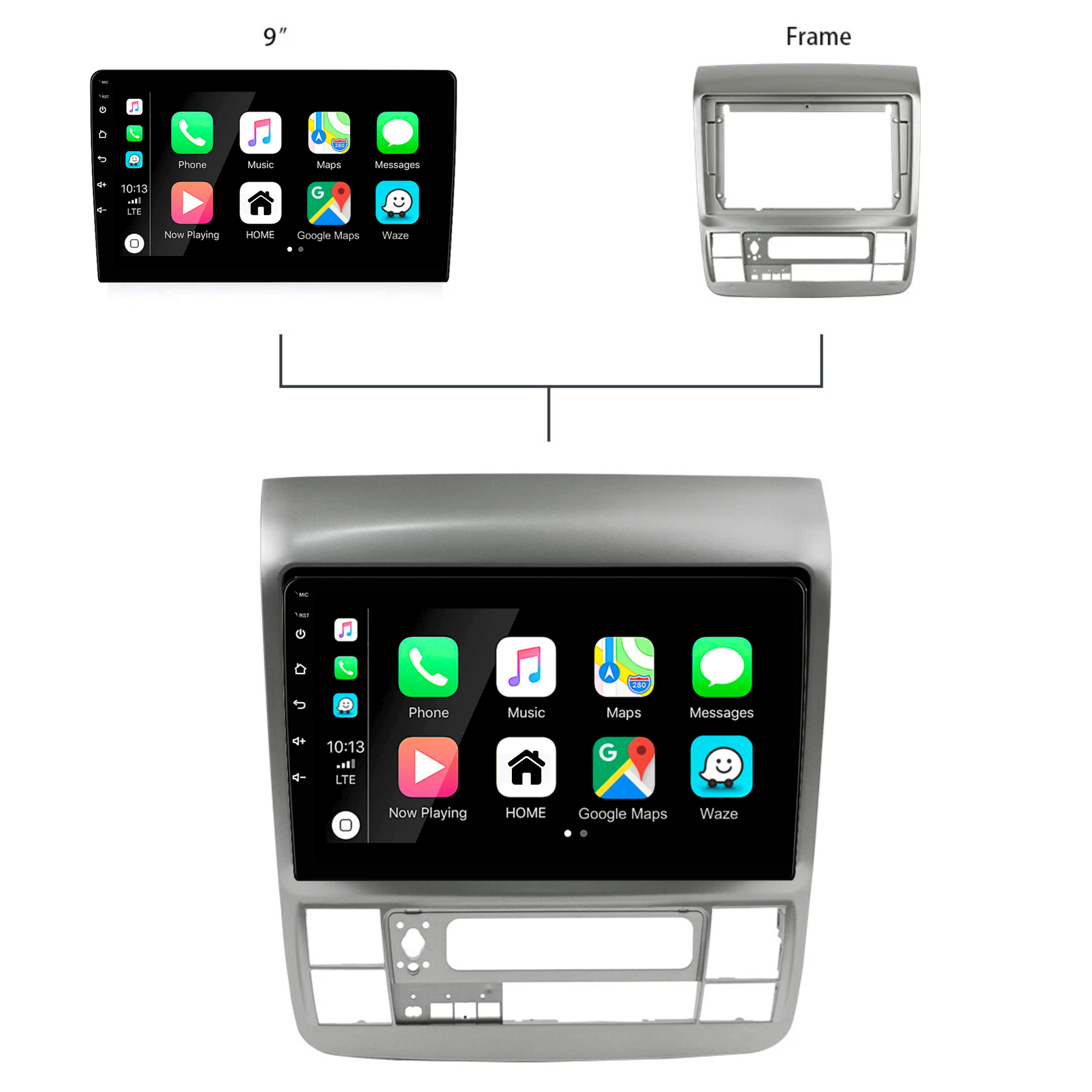 Toyota Alphard 2002-2010 Apple CarPlay and Android Auto Plug and Plug Head Unit Upgrade Kit