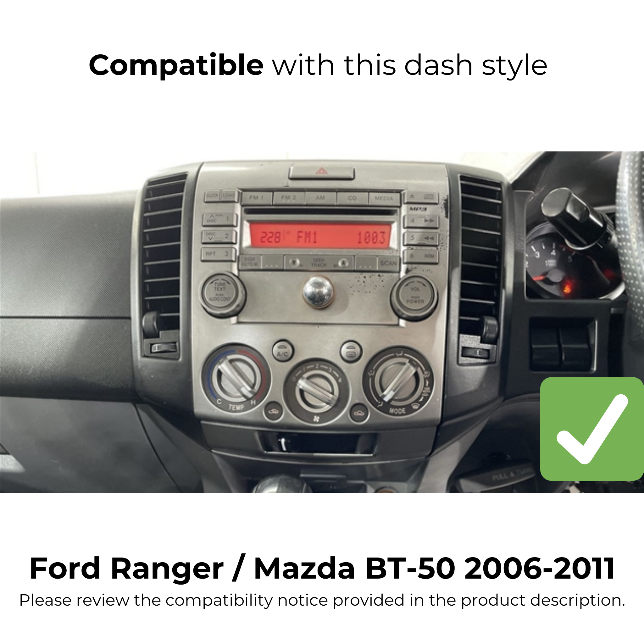 Ford Ranger & Mazda BT-50 2006–2011 | Apple CarPlay & Android Auto Head Unit Upgrade Kit