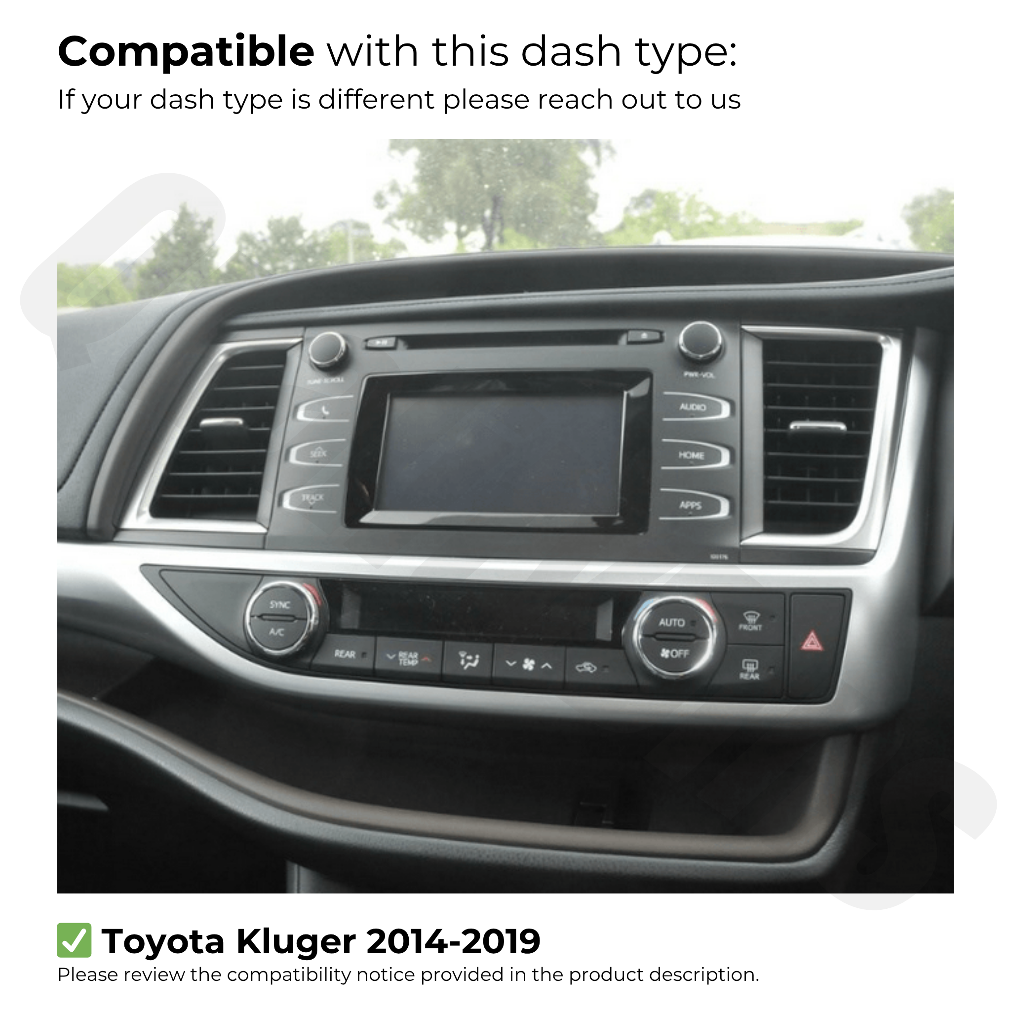 Toyota Kluger 2014-2019 | Apple CarPlay & Android Auto Head Unit Upgrade Kit