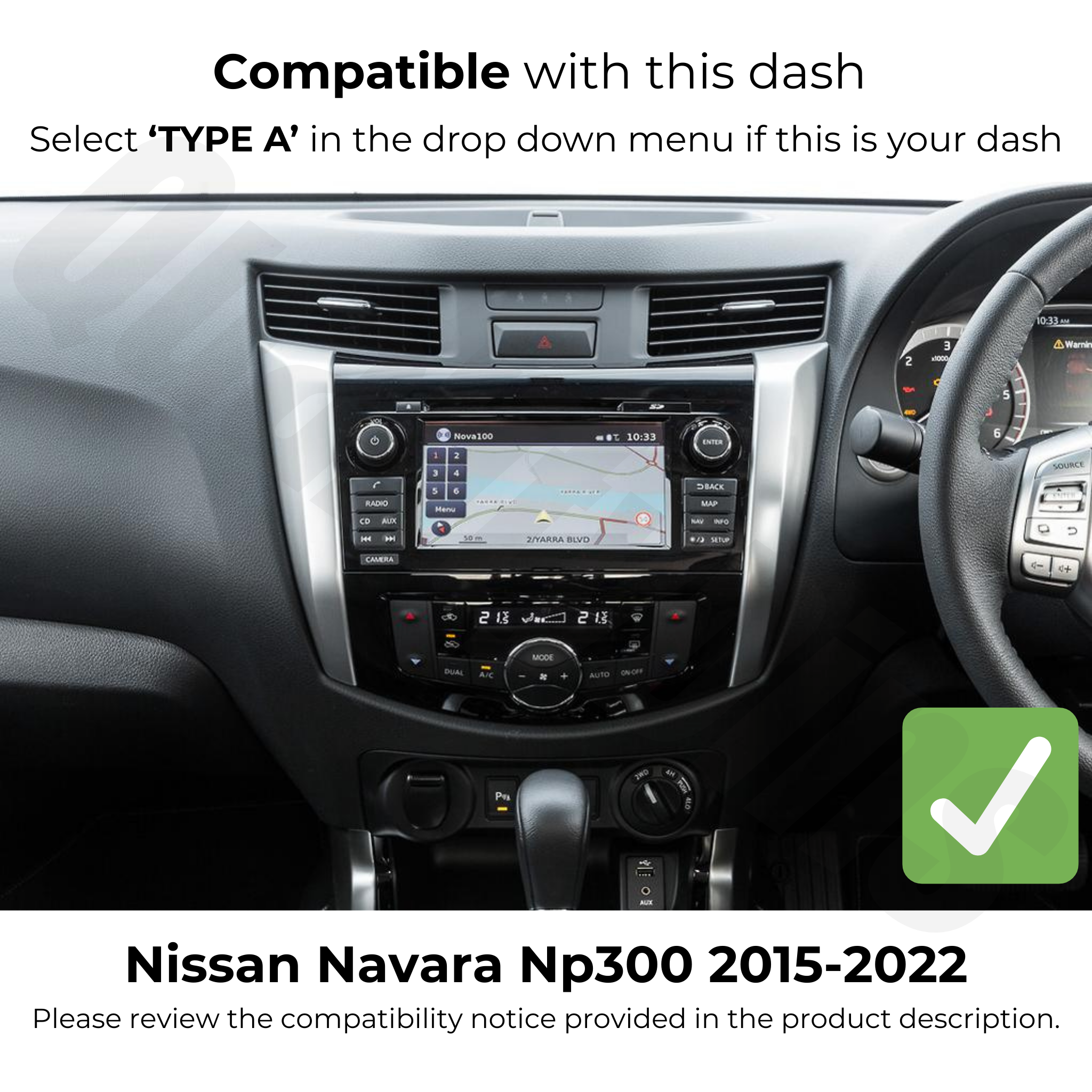 Nissan Navara NP300 2015-2022 | Apple CarPlay & Android Auto Head Unit Upgrade Kit