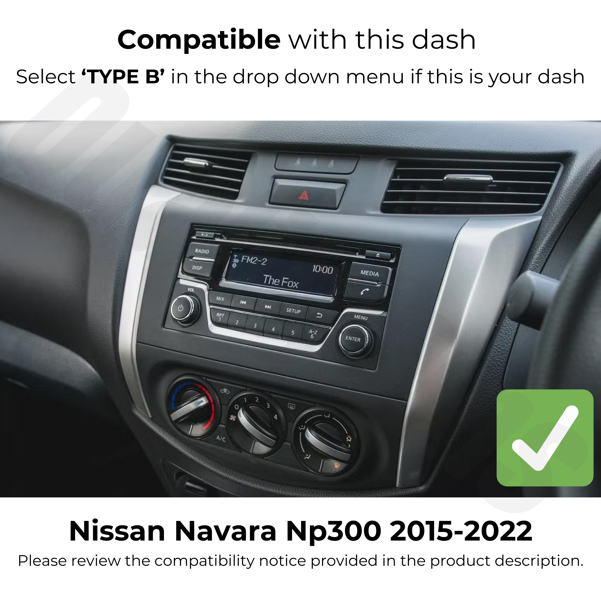 Nissan Navara NP300 2015-2022 | Apple CarPlay & Android Auto Head Unit Upgrade Kit