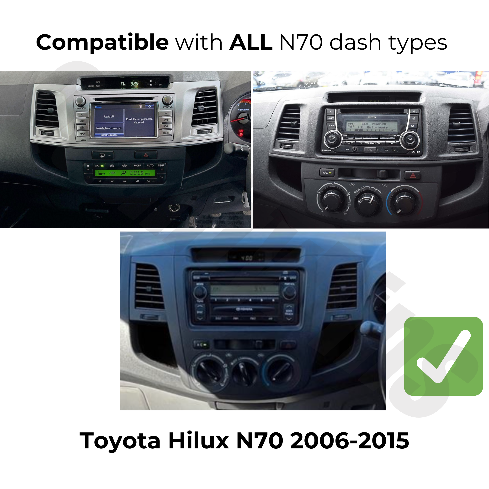 Toyota Hilux N70 2006-2015 | Apple CarPlay & Android Auto Head Unit Upgrade Kit