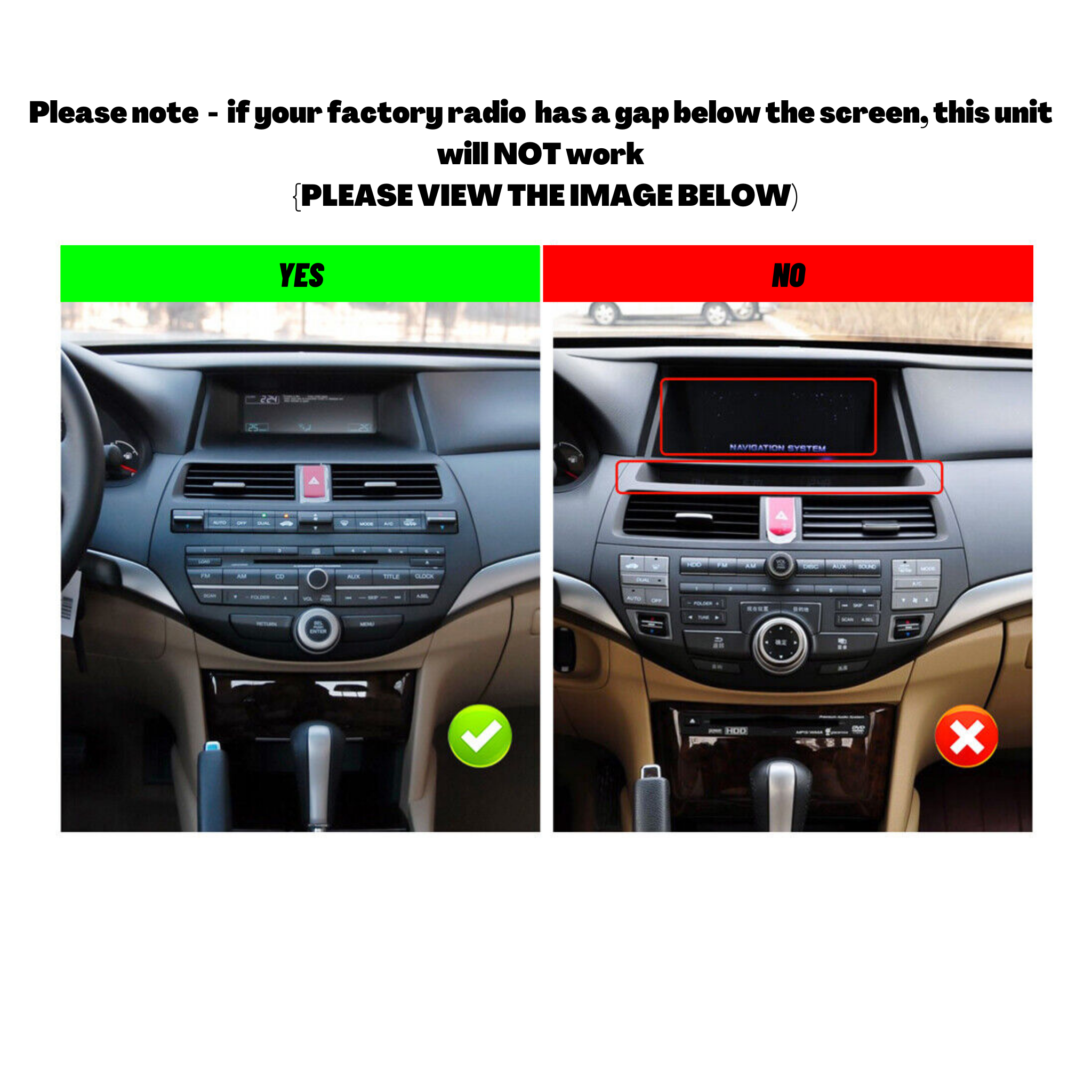 Honda Accord 8 2008-2013 Apple CarPlay and Android Auto Plug and Plug Head Unit Upgrade Kit