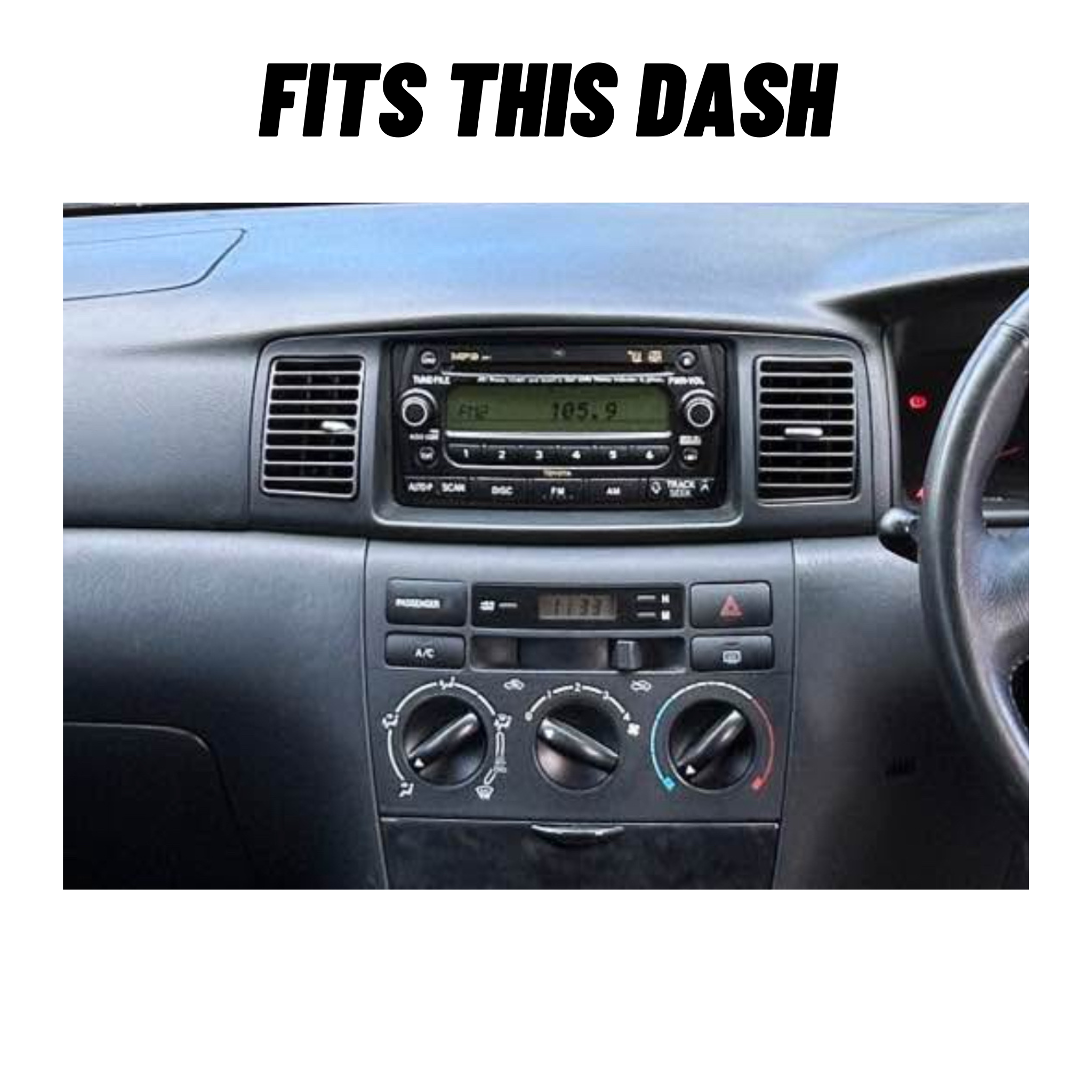 Toyota Corolla 2002-2007 Hatchback Apple CarPlay and Android Auto Plug and Plug Head Unit Upgrade Kit