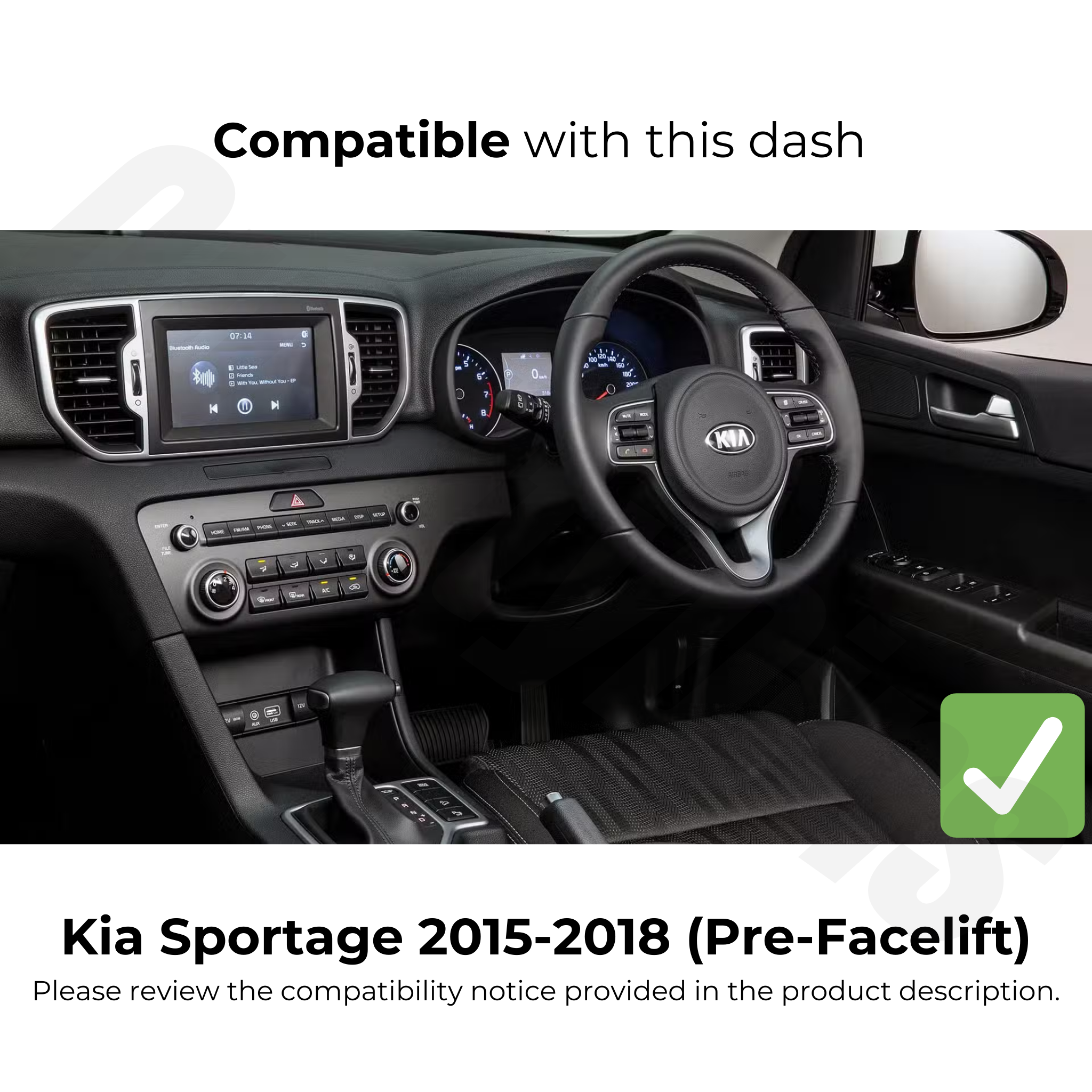 Kia Sportage 2015-2018 | Apple CarPlay & Android Auto Head Unit Upgrade Kit | Pre Facelift (See Photo)