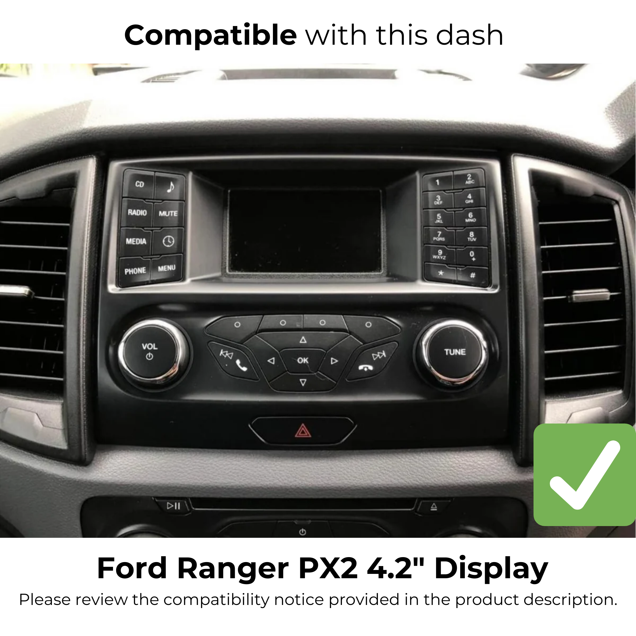 Ford Ranger PX2 2015-2019  | Apple CarPlay & Android Auto Head Unit Upgrade Kit