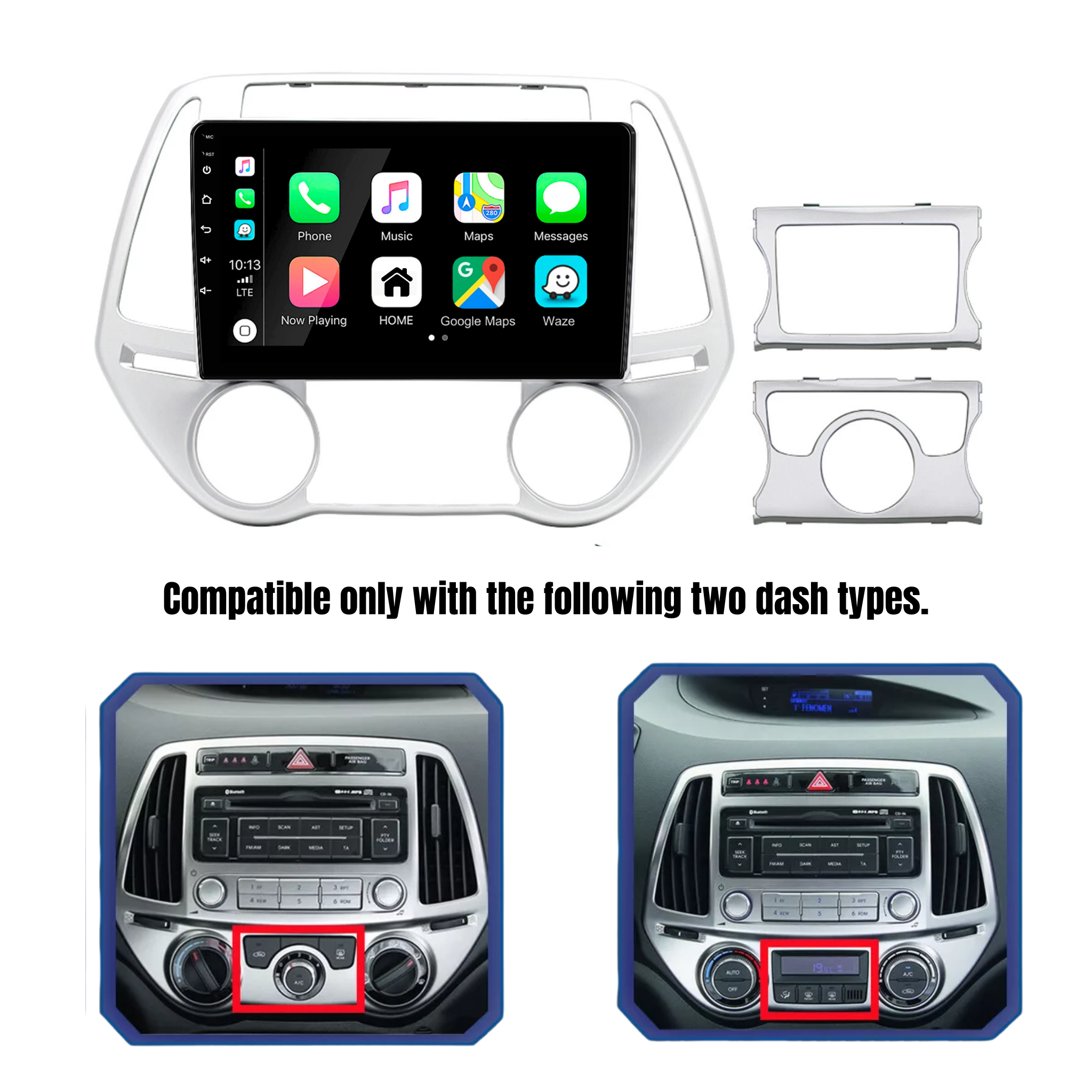 Hyundai I20 2012-2015 Apple CarPlay and Android Auto Plug and Plug Head Unit Upgrade Kit