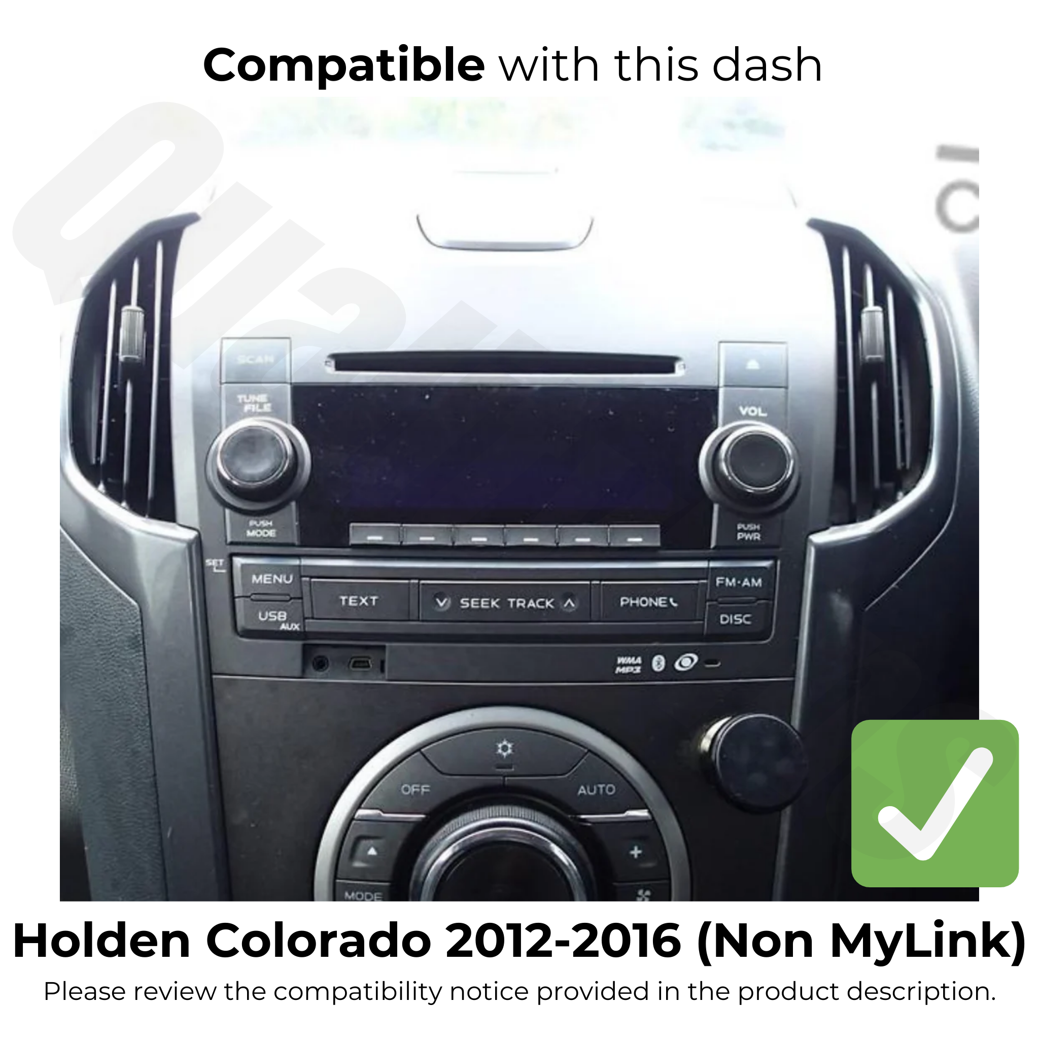 Holden Colorado (Non MyLink) 2012-2016 | Apple CarPlay & Android Auto Head Unit Upgrade Kit | Fits Non MyLink Model (See Photo)