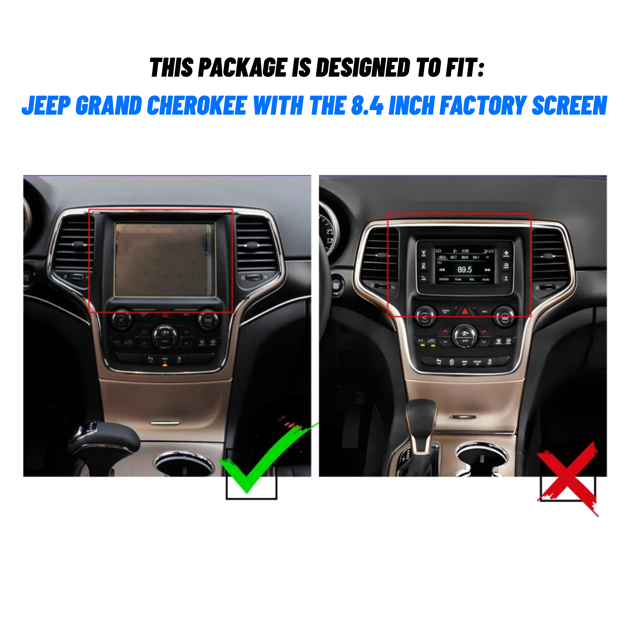 Jeep Grand Cherokee - Limited 2014-2022 (Read Description for Overland/Summit/SRT/Trackhawk) Apple CarPlay and Android Auto Plug and Plug Head Unit Upgrade Kit