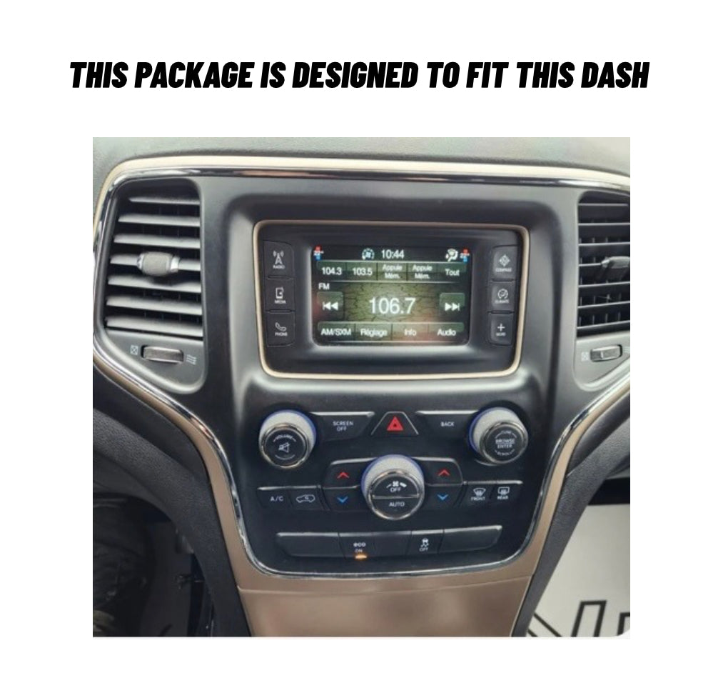 Jeep Grand Cherokee 2014-2022 Apple CarPlay and Android Auto Plug and Plug Head Unit Upgrade Kit