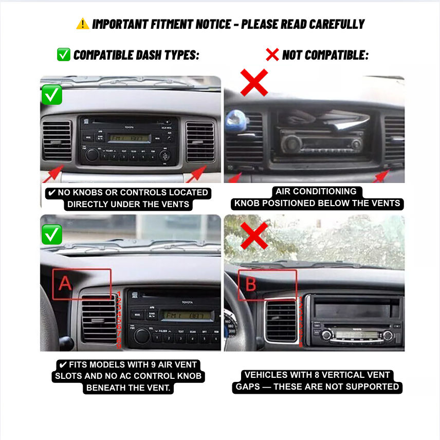 Toyota Corolla 2002-2007 Hatchback Apple CarPlay and Android Auto Plug and Plug Head Unit Upgrade Kit