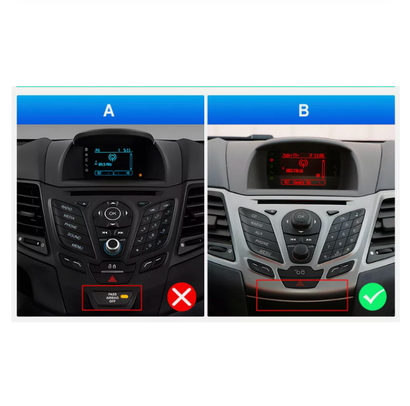 Ford Fiesta 2009-2014 Apple CarPlay and Android Auto Plug and Plug Head Unit Upgrade Kit