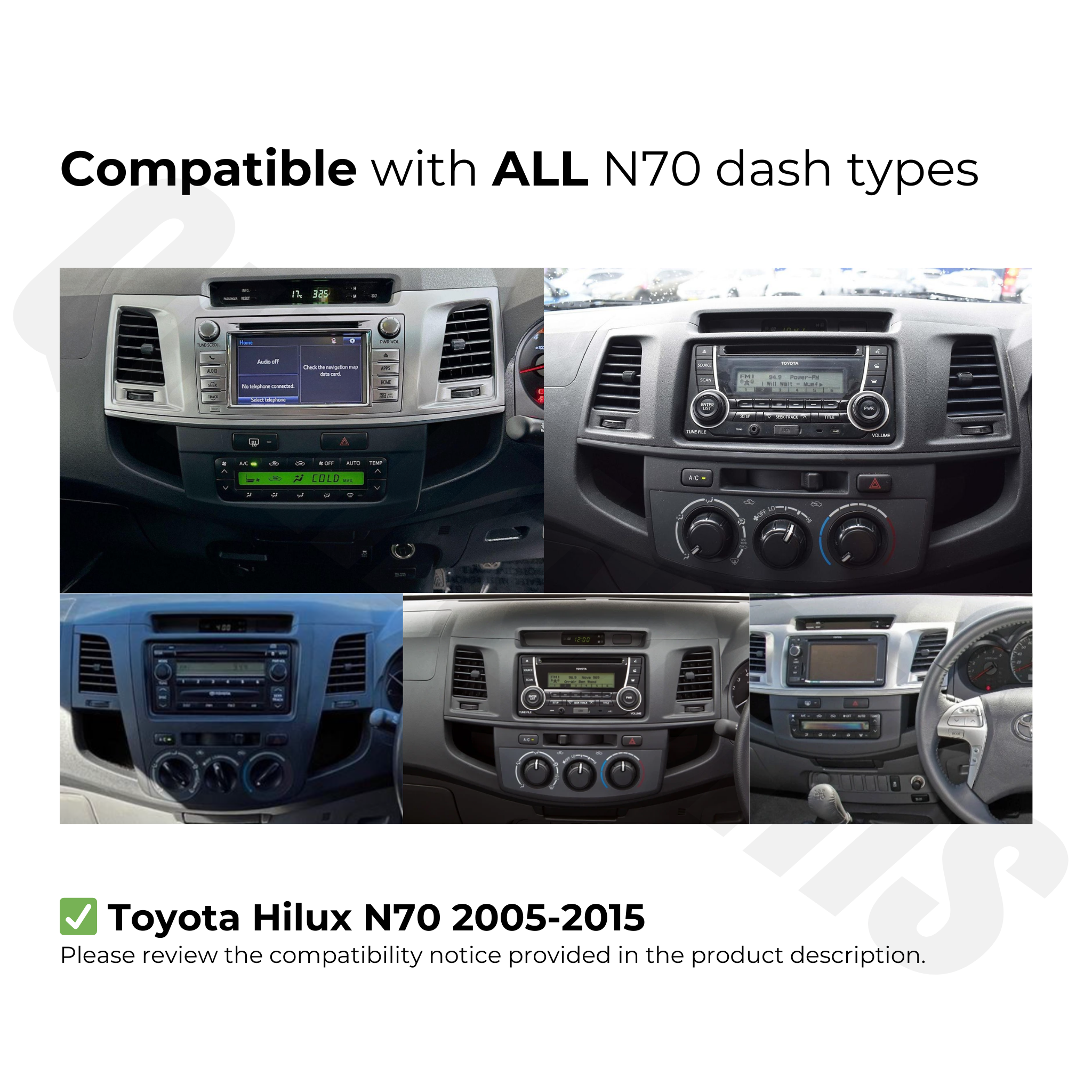 Toyota Hilux N70 2005-2015 | Apple CarPlay & Android Auto Head Unit Upgrade Kit
