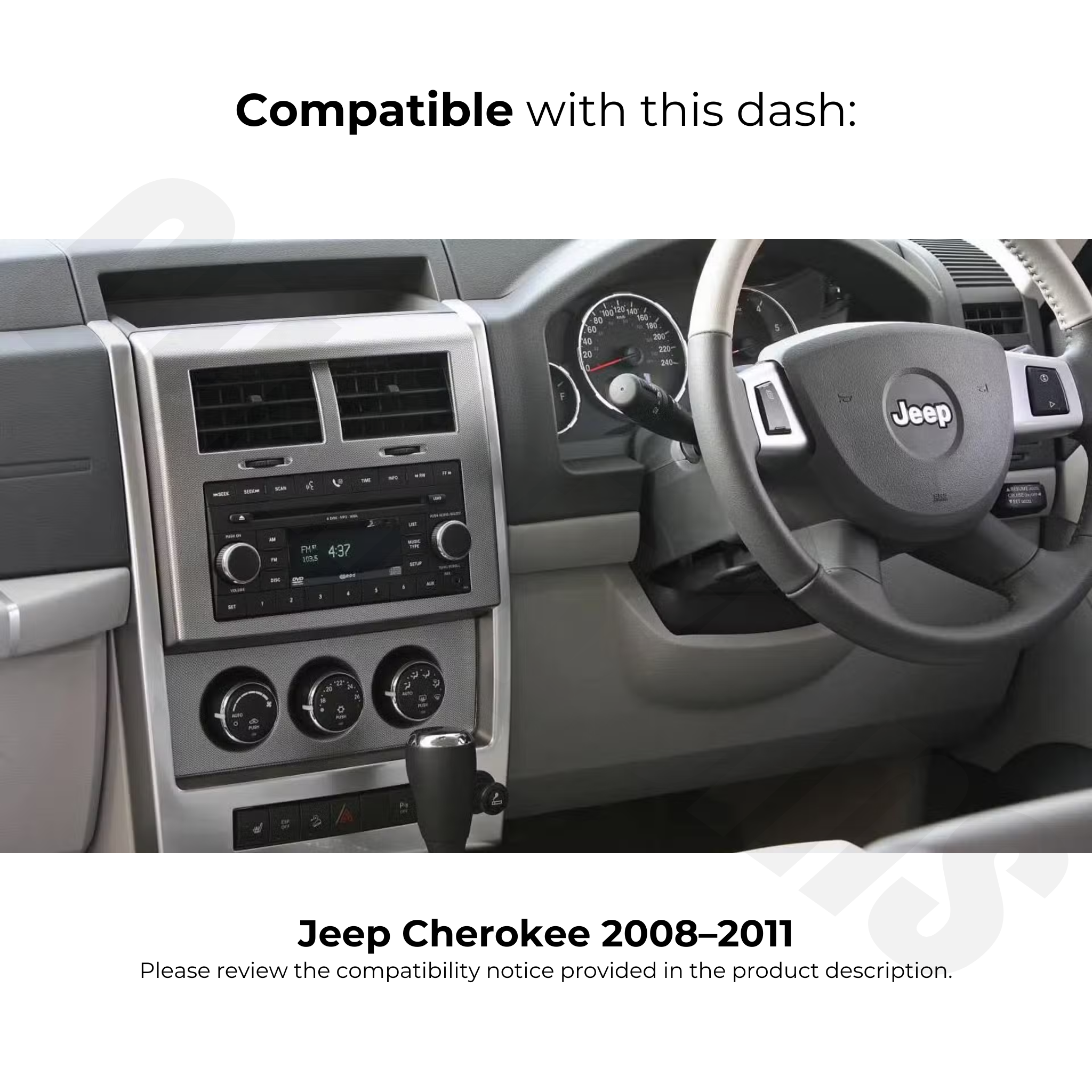 Jeep Cherokee 2008–2012 (KK series) | Apple CarPlay & Android Auto Head Unit Upgrade Kit