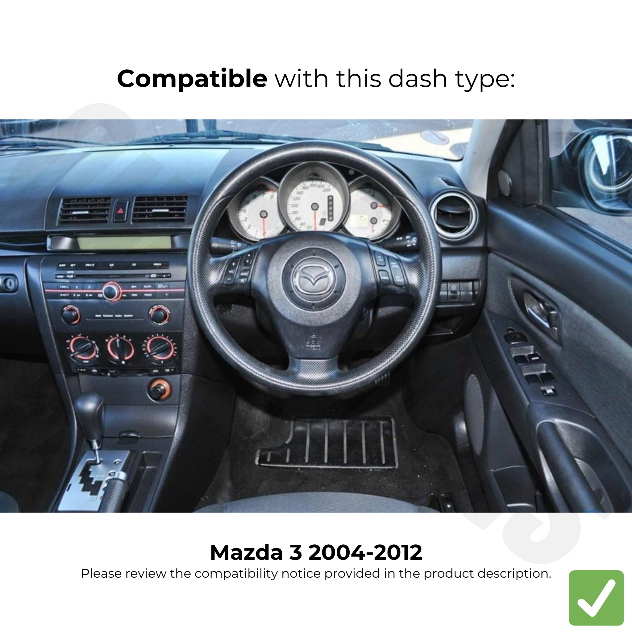 Mazda 3 BK Series 2004–2012 | Apple CarPlay & Android Auto Head Unit Upgrade Kit | Fits Early Dash (See Photo)