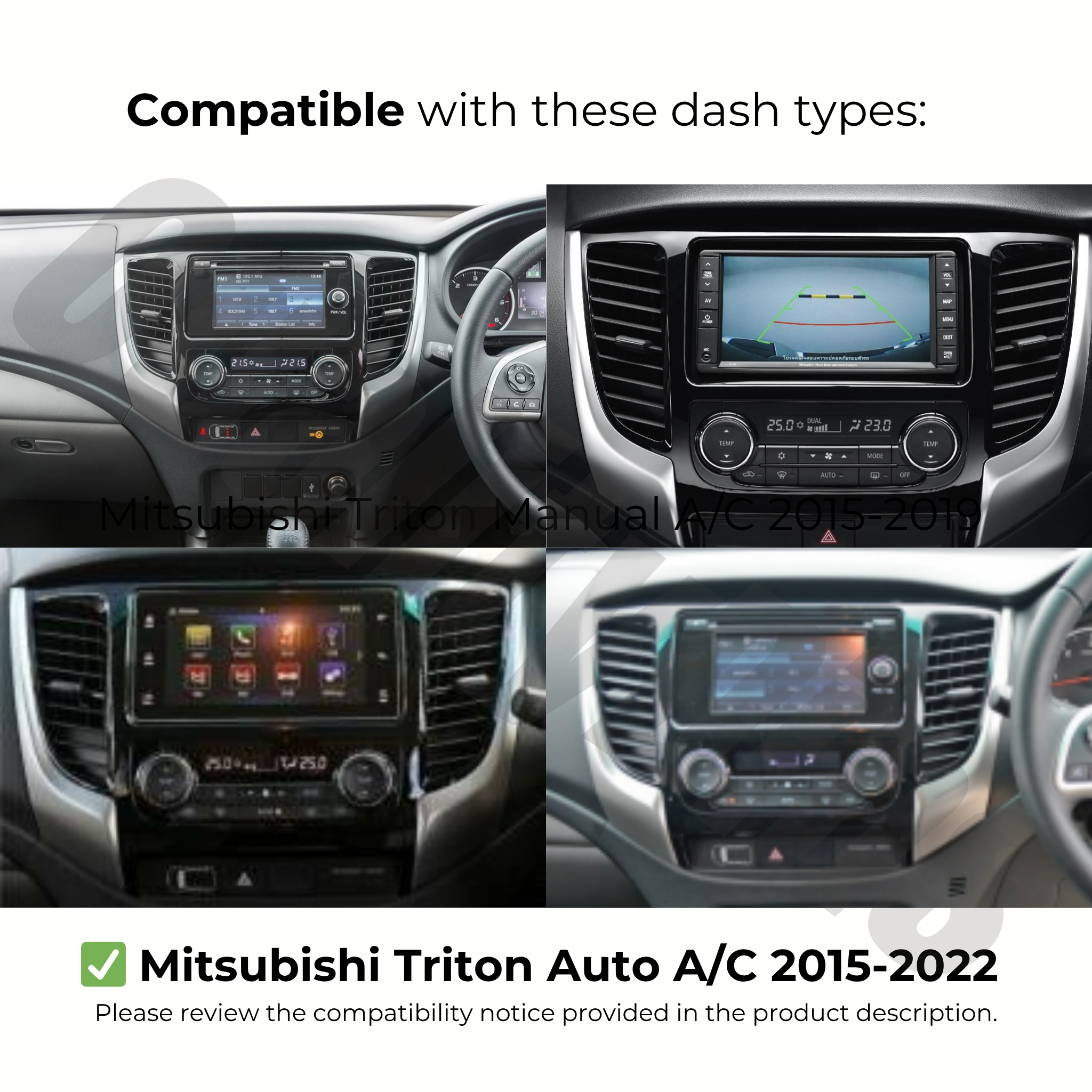 Mitsubishi Triton Auto A/C 2015-2022  | Apple CarPlay & Android Auto Head Unit Upgrade Kit