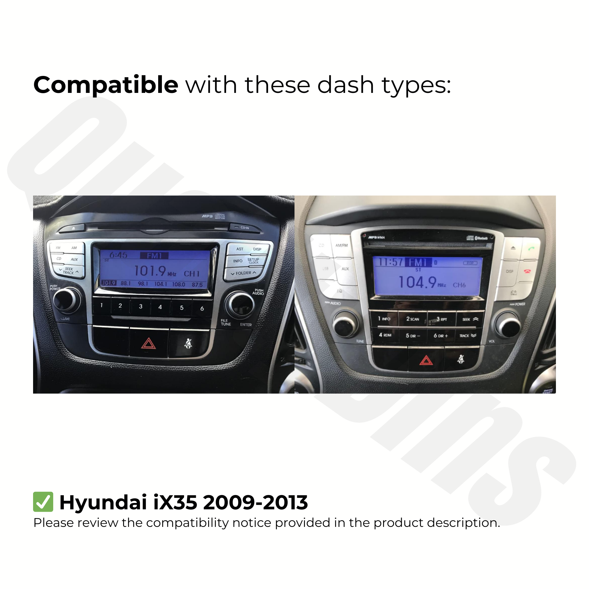 Hyundai ix35 2009-2013 | Apple CarPlay & Android Auto Head Unit Upgrade Kit