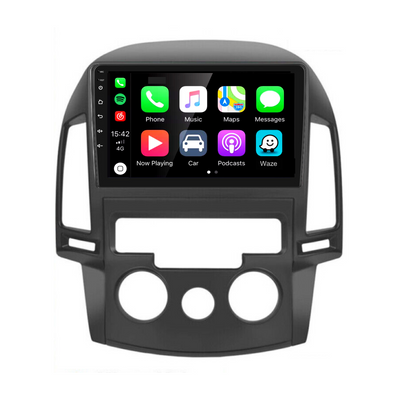 Hyundai I30 2006-2011 | Apple CarPlay & Android Auto Head Unit Upgrade Kit | Manual A/C Rotary Dial Controls