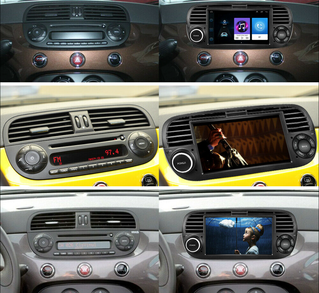 Fiat 500 - 2007-2015 Apple CarPlay and Android Auto Plug and Plug Head Unit Upgrade Kit