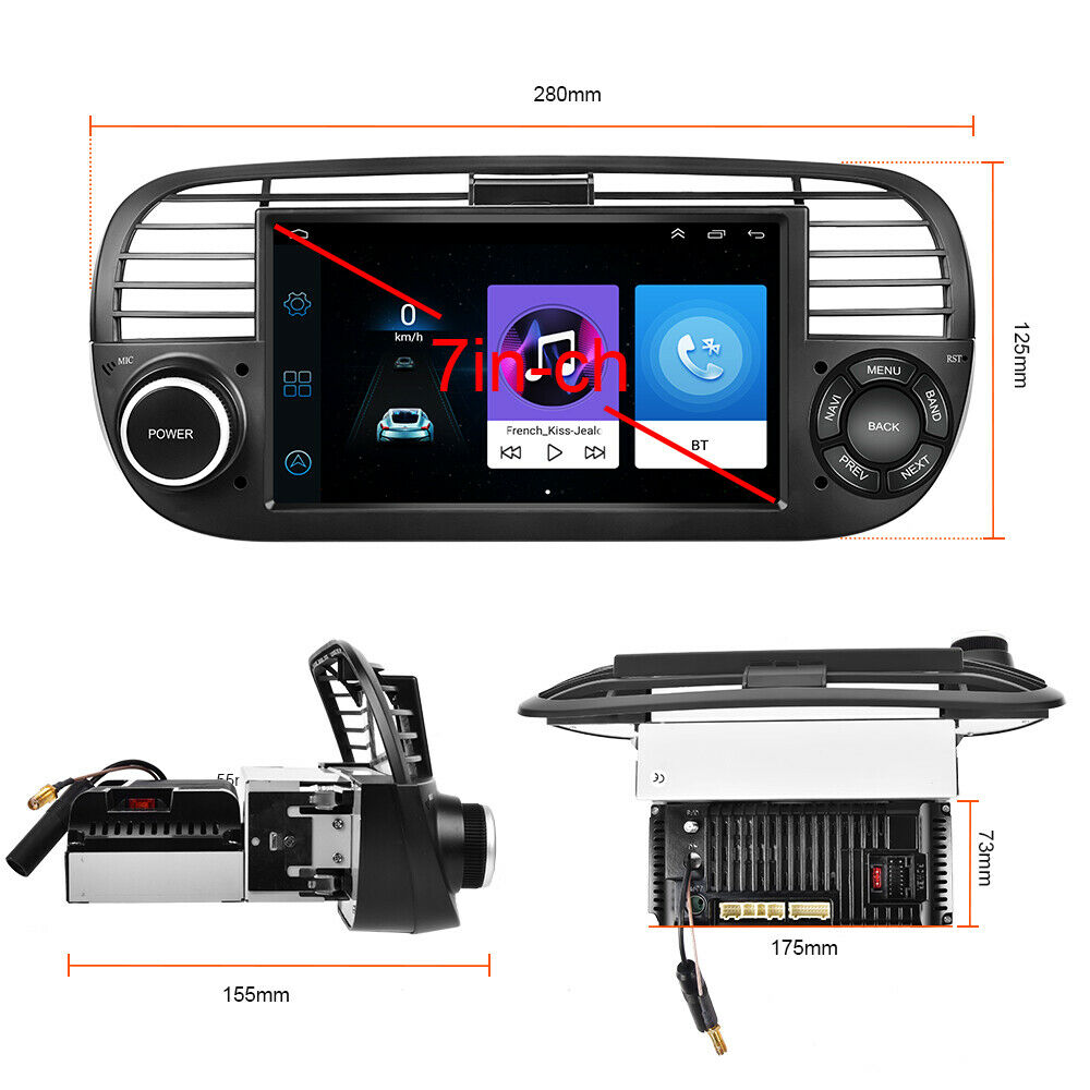 Fiat 500 - 2007-2015 Apple CarPlay and Android Auto Plug and Plug Head Unit Upgrade Kit